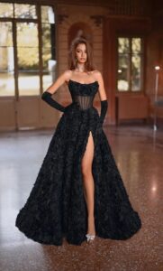 Alyce Paris Prom Dress 61775 shown in black.