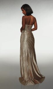 Dress shown in light gold and is also available in barbie pink, celadon, dark french blue, and navy.