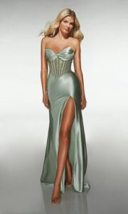 Dress shown in celadon and is also available in midnight and rosewater.